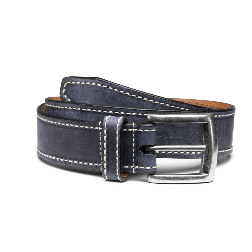 Allen Edmonds Mens Leather Cottonwood Casual Belt Navy Blue Mens Size 44 112